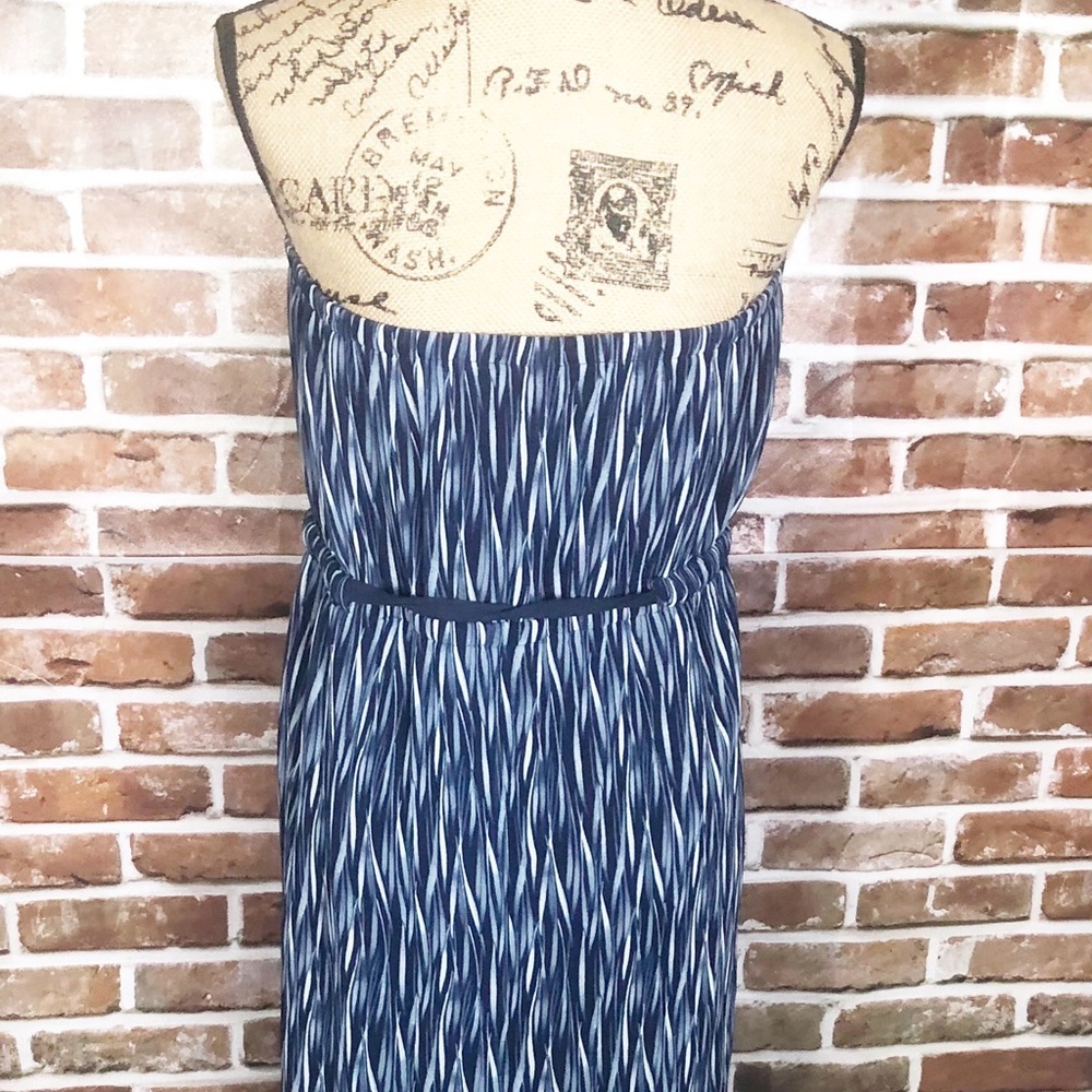 SOLD-Lane Bryant Blue Flowy Halter Top Maxi Dress - Picture 4 of 8